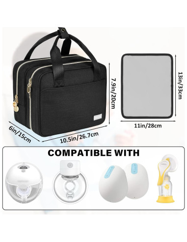 Bolsa de Extractor de Leche Portátil Momcozy Negra con Enfriador