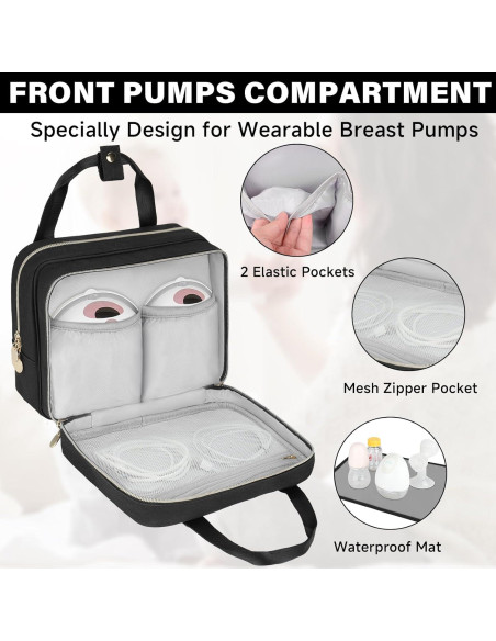 Bolsa de Extractor de Leche Portátil Momcozy Negra con Enfriador