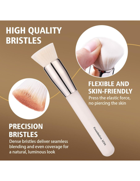 Brocha de Fundación LOCKCUTE LC01 - Diseño Plano, Cerdas Suaves