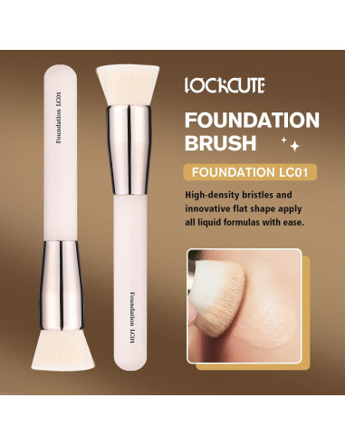 Brocha de Fundación LOCKCUTE LC01 - Diseño Plano, Cerdas Suaves