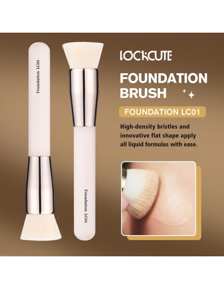 Brocha de Fundación LOCKCUTE LC01 - Diseño Plano, Cerdas Suaves