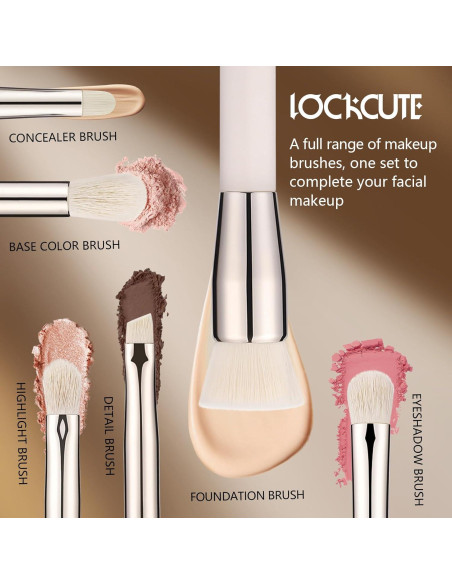 Brocha de Fundación LOCKCUTE LC01 - Diseño Plano, Cerdas Suaves
