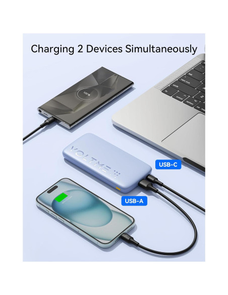 Cargador Portátil VOLTME 10000mAh Carga Rápida USB-C Negro