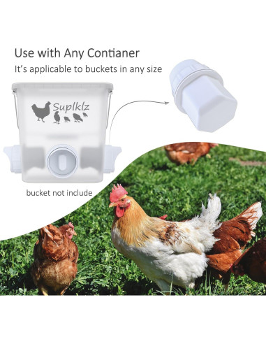 Kit Alimentador de Pollos Suplklz 4 Puertos A Prueba de Lluvia