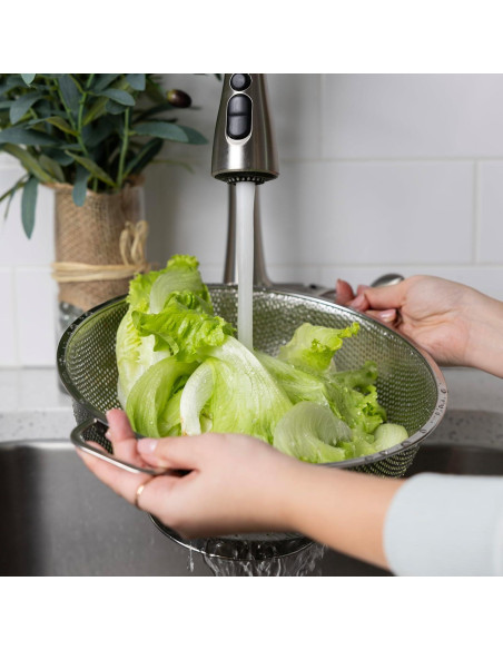 Colador Grande de Acero Inoxidable Fox Run 5 Cuartos 28 cm