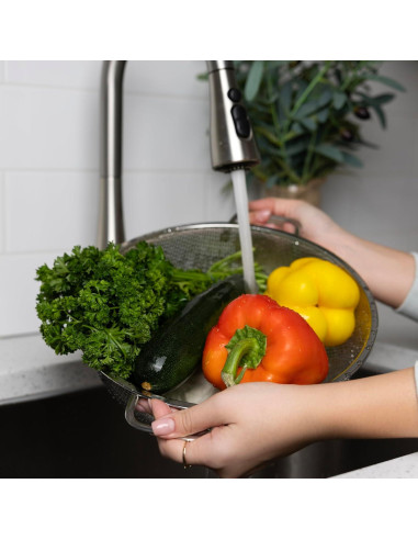 Colador Grande de Acero Inoxidable Fox Run 5 Cuartos 28 cm