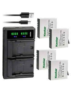 Kastar Paquete 4 Baterías Litio-Ion y Cargador USB para Xiaomi YI