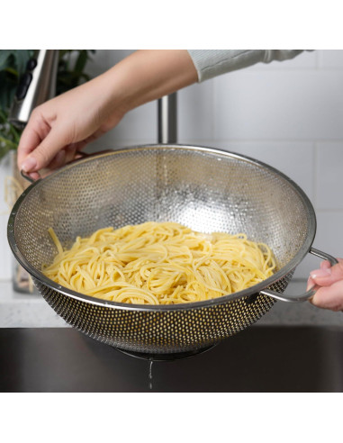 Colador Grande de Acero Inoxidable Fox Run 5 Cuartos 28 cm