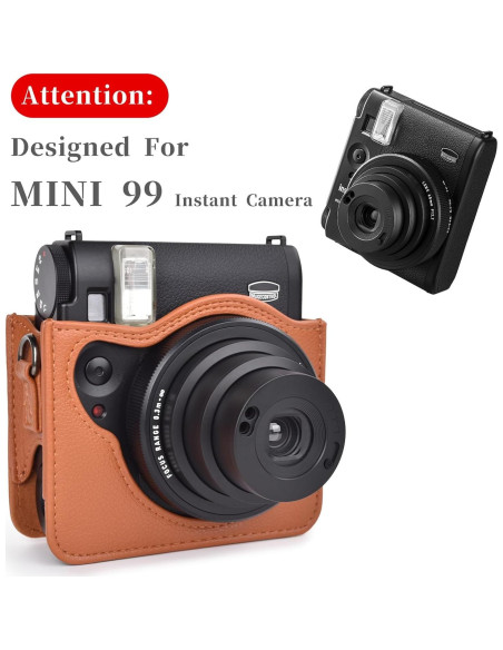 Funda de cámara Rieibi para Fujifilm Instax Mini 99 - Cuero PU marrón