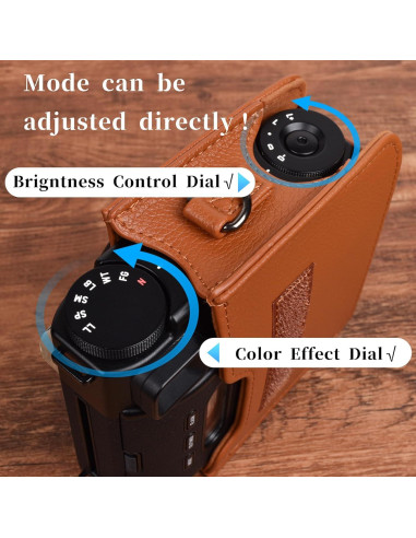 Funda de cámara Rieibi para Fujifilm Instax Mini 99 - Cuero PU marrón