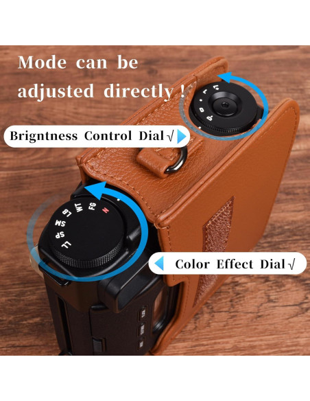 Funda de cámara Rieibi para Fujifilm Instax Mini 99 - Cuero PU marrón