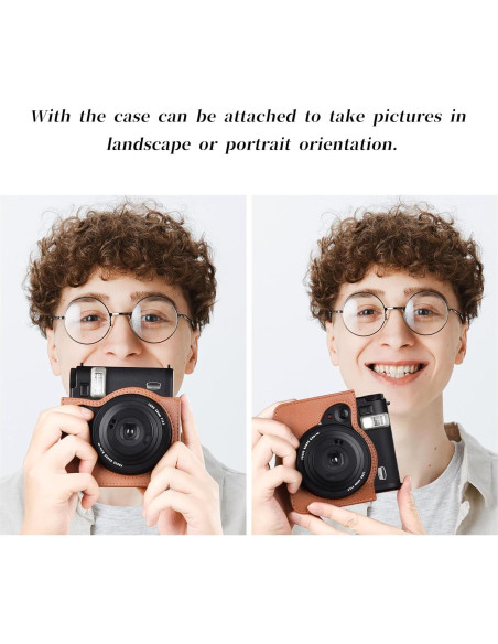 Funda de cámara Rieibi para Fujifilm Instax Mini 99 - Cuero PU marrón