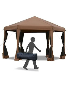 Carpa Plegable Outsunny 3.81x3.20m Hexagonal con Malla 2