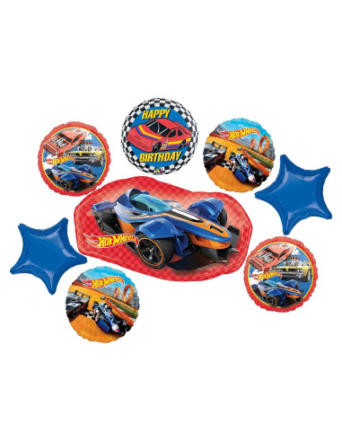 Ramo de Globos Hot Wheels Anagram 8 Piezas Fiesta Cumpleaños