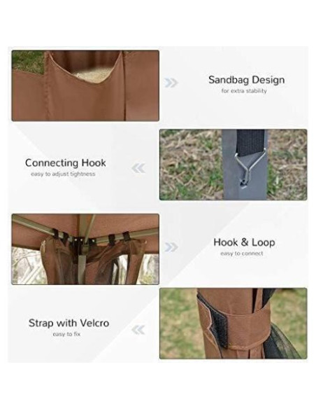 Carpa Plegable Outsunny 3.81x3.20m Hexagonal con Malla