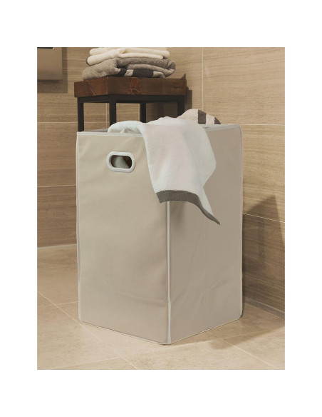 Cesta de Lavandería Plegable Simple Houseware Beige 33x33x57.8 cm