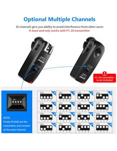 Receptor Inalámbrico Neewer FC-16 para Flash DSLR Canon Nikon 2