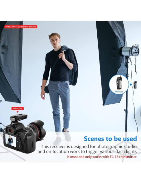 Receptor Inalámbrico Neewer FC-16 para Flash DSLR Canon Nikon