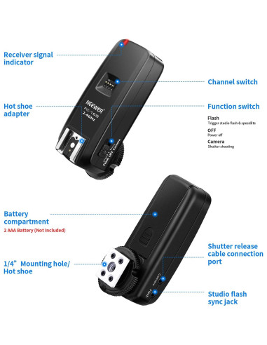 Receptor Inalámbrico Neewer FC-16 para Flash DSLR Canon Nikon