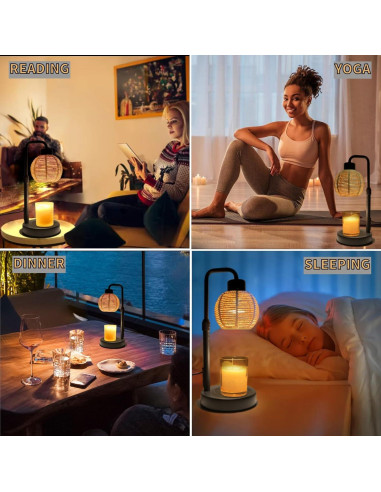 Lámpara Calentadora de Velas WSZQ Negra con Temporizador y Regulable