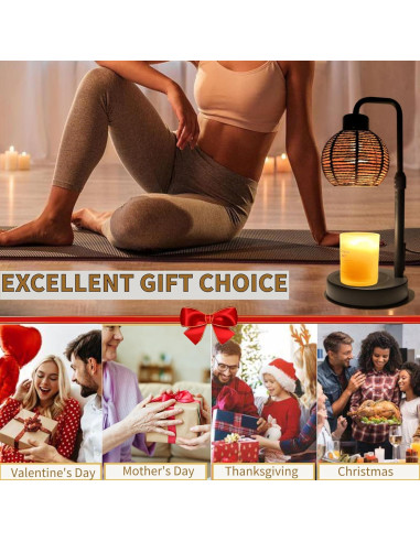 Lámpara Calentadora de Velas WSZQ Negra con Temporizador y Regulable