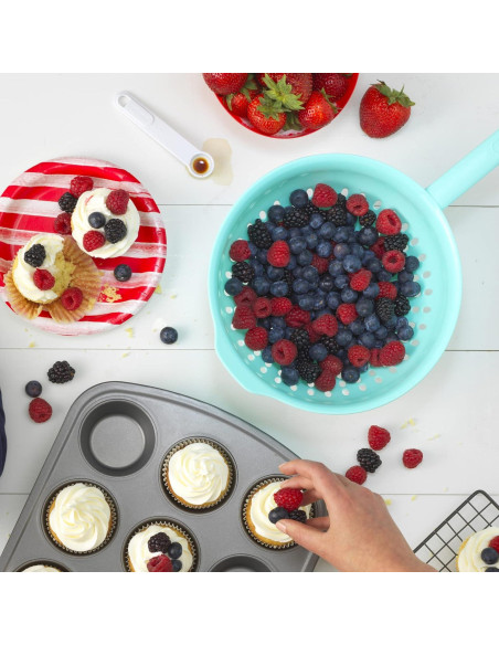 Colador GoodCook 3qt Verde Azulado de Plástico