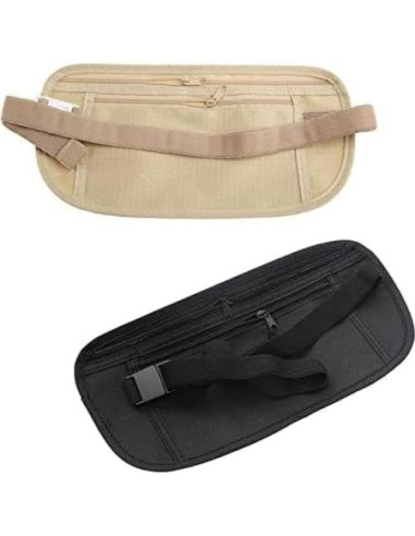 Cinturón de Dinero RFID Antirrobo Youngy Caqui 13x26cm