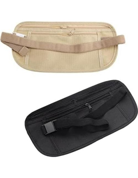 Cinturón de Dinero RFID Antirrobo Youngy Caqui 13x26cm