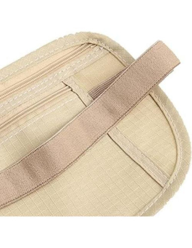 Cinturón de Dinero RFID Antirrobo Youngy Caqui 13x26cm