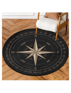 Alfombra Circular Antideslizante YPPAHHHH 160 cm Microfibra