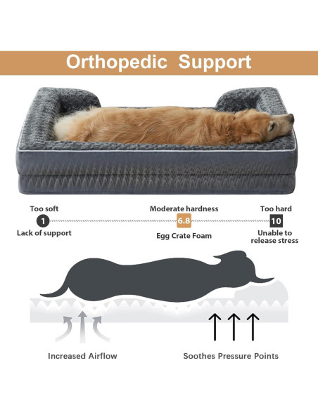 Cama Ortopédica para Perros WNPETHOME Grande 91x68cm Impermeable