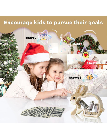 Hucha de Madera Conejo Uniwooder Personalizable 25x7x22cm