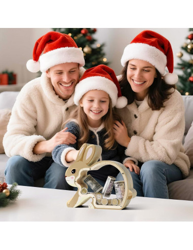 Hucha de Madera Conejo Uniwooder Personalizable 25x7x22cm