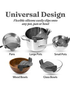 Colador Clip-On de Silicona Genérico para Ollas y Sartenes 2