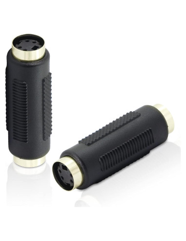 Adaptador S-Video Femenino a Femenino YACSEJAO 2Pack Conectores Dorados