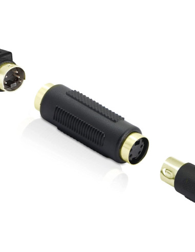 Adaptador S-Video Femenino a Femenino YACSEJAO 2Pack Conectores Dorados