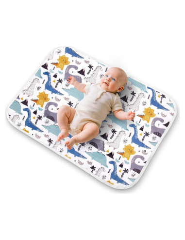 Alfombrilla para Cambiar Pañales Bnditeu 61x76cm Dinosaurio Azul