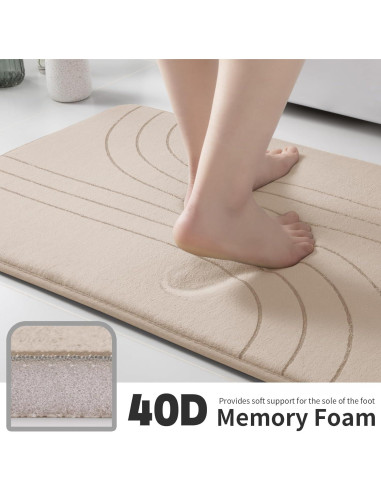 Conjunto de Alfombrillas de Baño Beige YIHOUSE 5 Piezas Antideslizantes