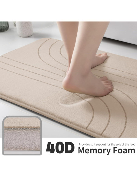 Conjunto de Alfombrillas de Baño Beige YIHOUSE 5 Piezas Antideslizantes