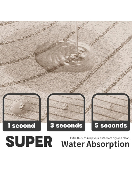 Conjunto de Alfombrillas de Baño Beige YIHOUSE 5 Piezas Antideslizantes
