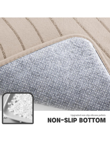 Conjunto de Alfombrillas de Baño Beige YIHOUSE 5 Piezas Antideslizantes