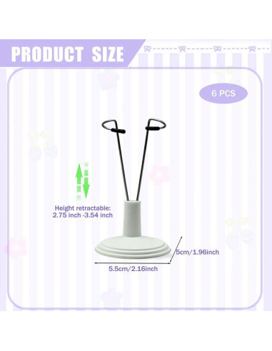 Soporte de exhibición ajustable Labubu 6 piezas 4-8 pulgadas