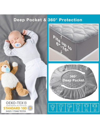 Protector de Colchón Twin Lunsing Impermeable y Transpirable