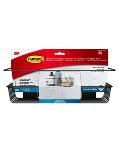 Caddy de Ducha Command Negro Mate Organizador Resistente al Agua