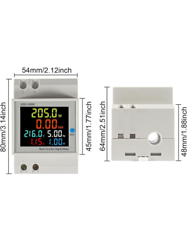 Medidor Digital de Energía Monofásico DWEII D52-2066 2Pack