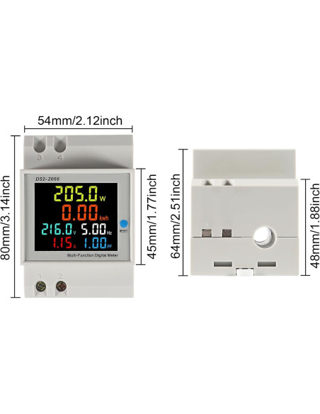 Medidor Digital de Energía Monofásico DWEII D52-2066 2Pack
