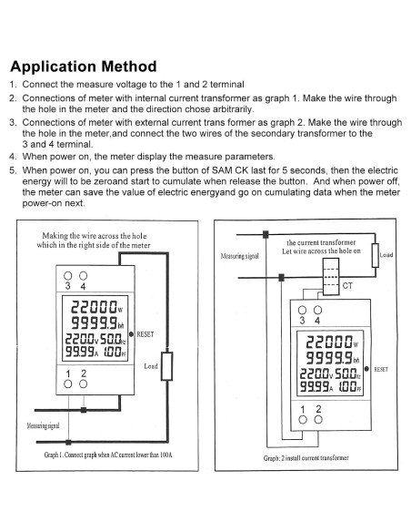 Medidor Digital de Energía Monofásico DWEII D52-2066 2Pack