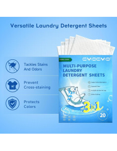 Hojas de Detergente para Ropa CMOCMO Aroma Floral 20 Unidades 2