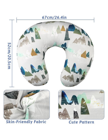 Funda de Almohada de Lactancia TANOFAR Montaña Aventura 66x51cm