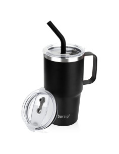 Taza Aislada Sursip 24 oz Acero Inoxidable Doble Pared Negro